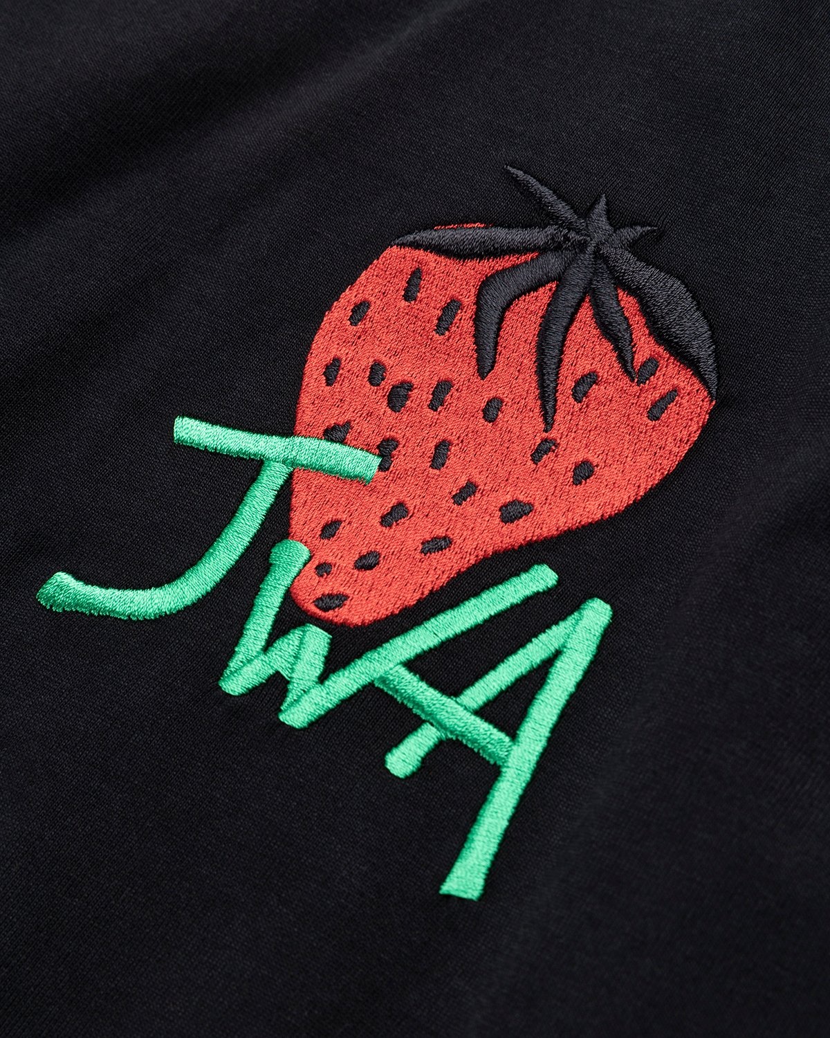 J.W. Anderson – Embroidered Strawberry JWA T-Shirt Black - Tops - Black - Image 4