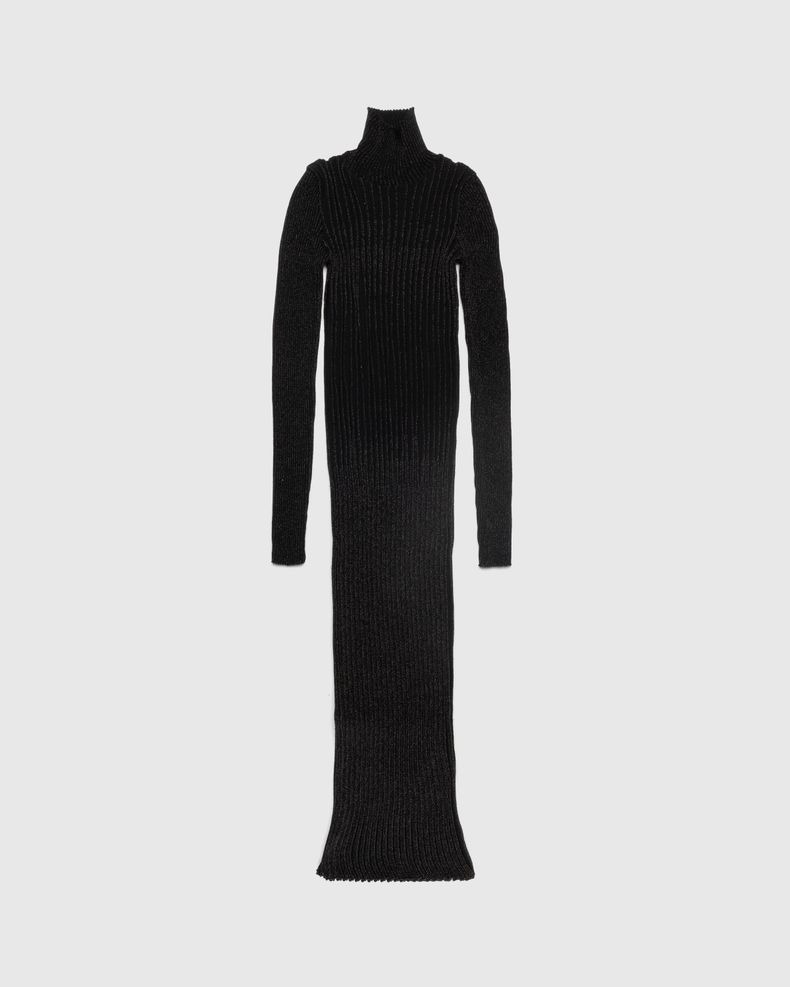 High Neck Long Dress Black