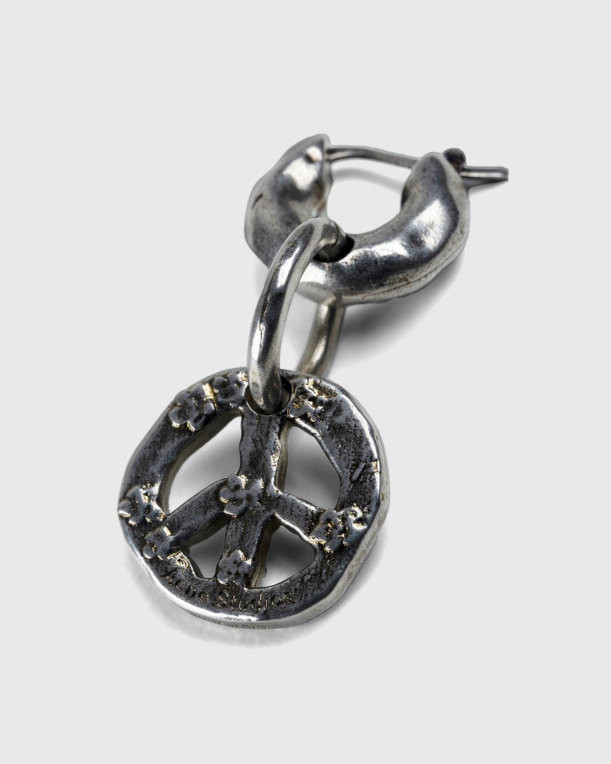 Acne Studios – Peace Sign Earring Antique Silver - Jewelry - Silver - Image 2