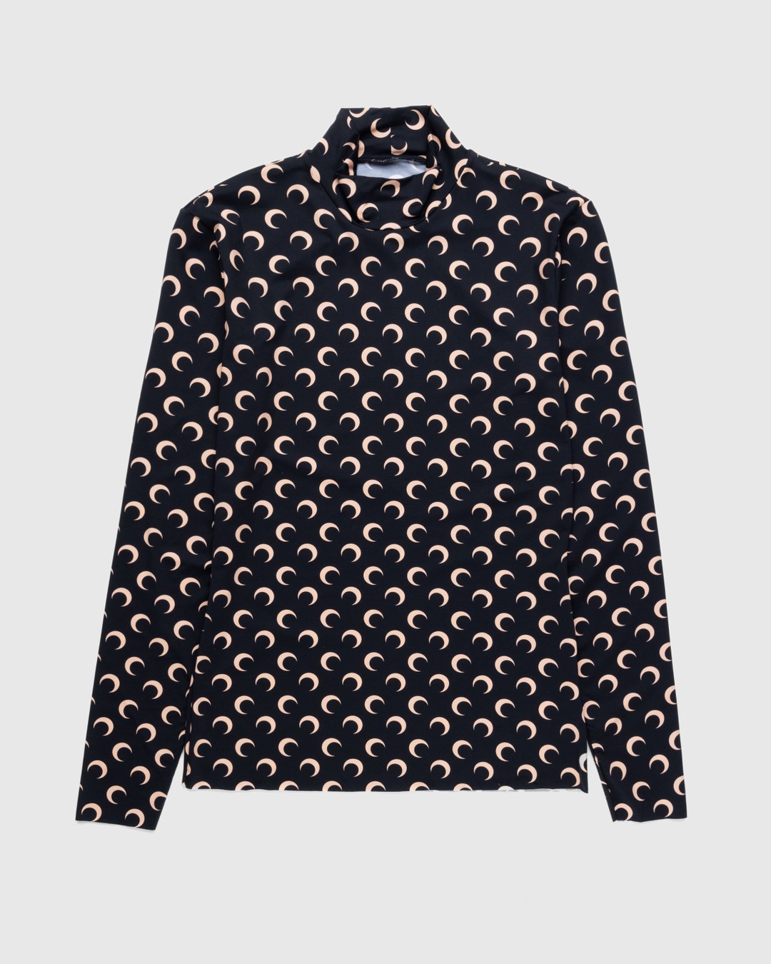 Marine Serre – All-Over Moon Print Second Skin Top Brown - Tops - Black - Image 1
