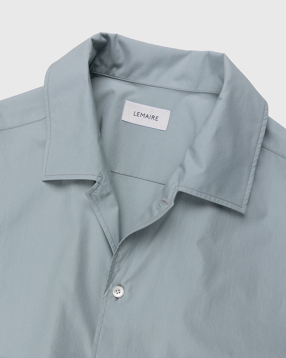 Lemaire – Convertible Collar Long Sleeve Shirt Light Blue - Shirts - White - Image 4