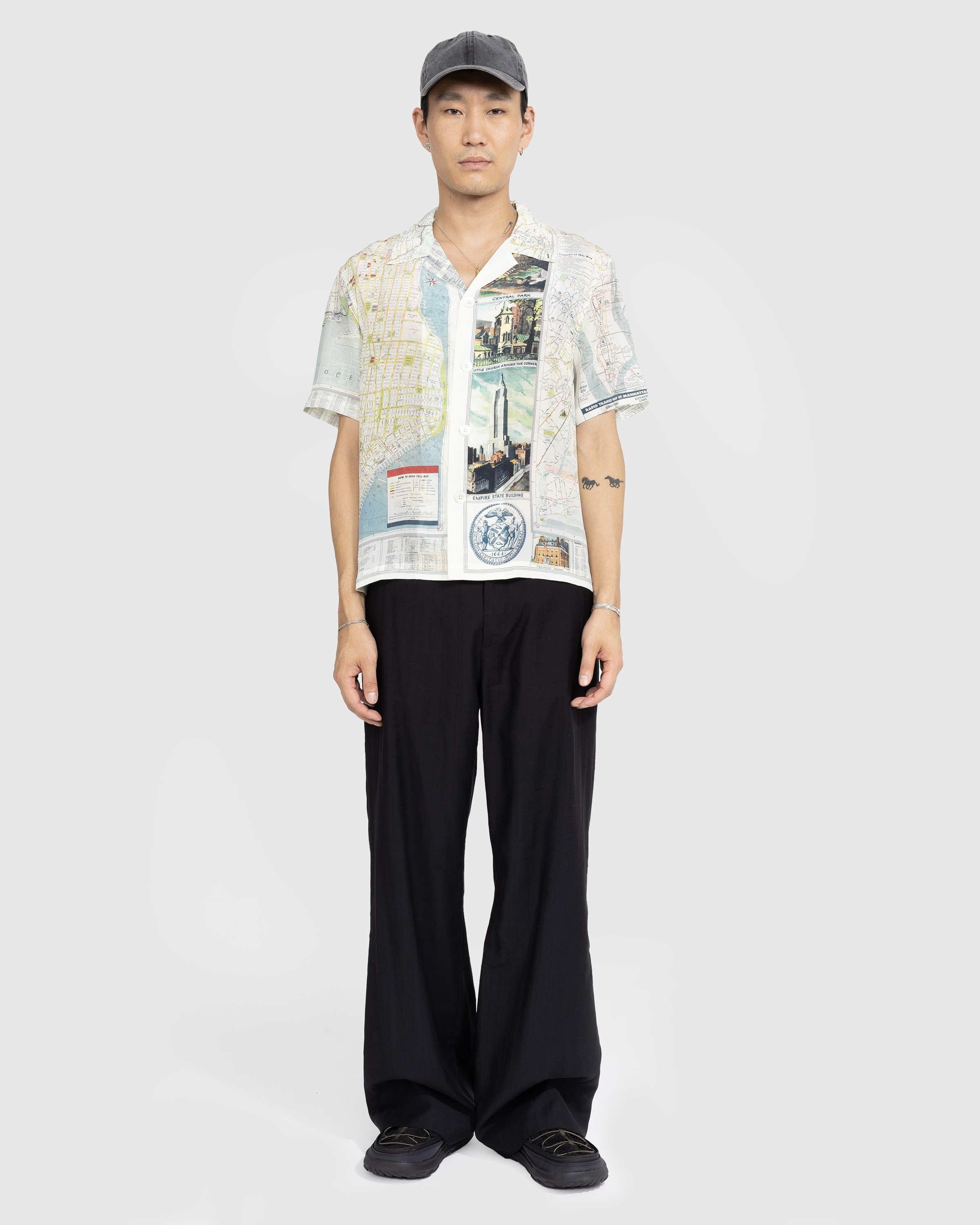 Bode – New York City Map Short-Sleeve Shirt Multi - Shirts - Multi - Image 4