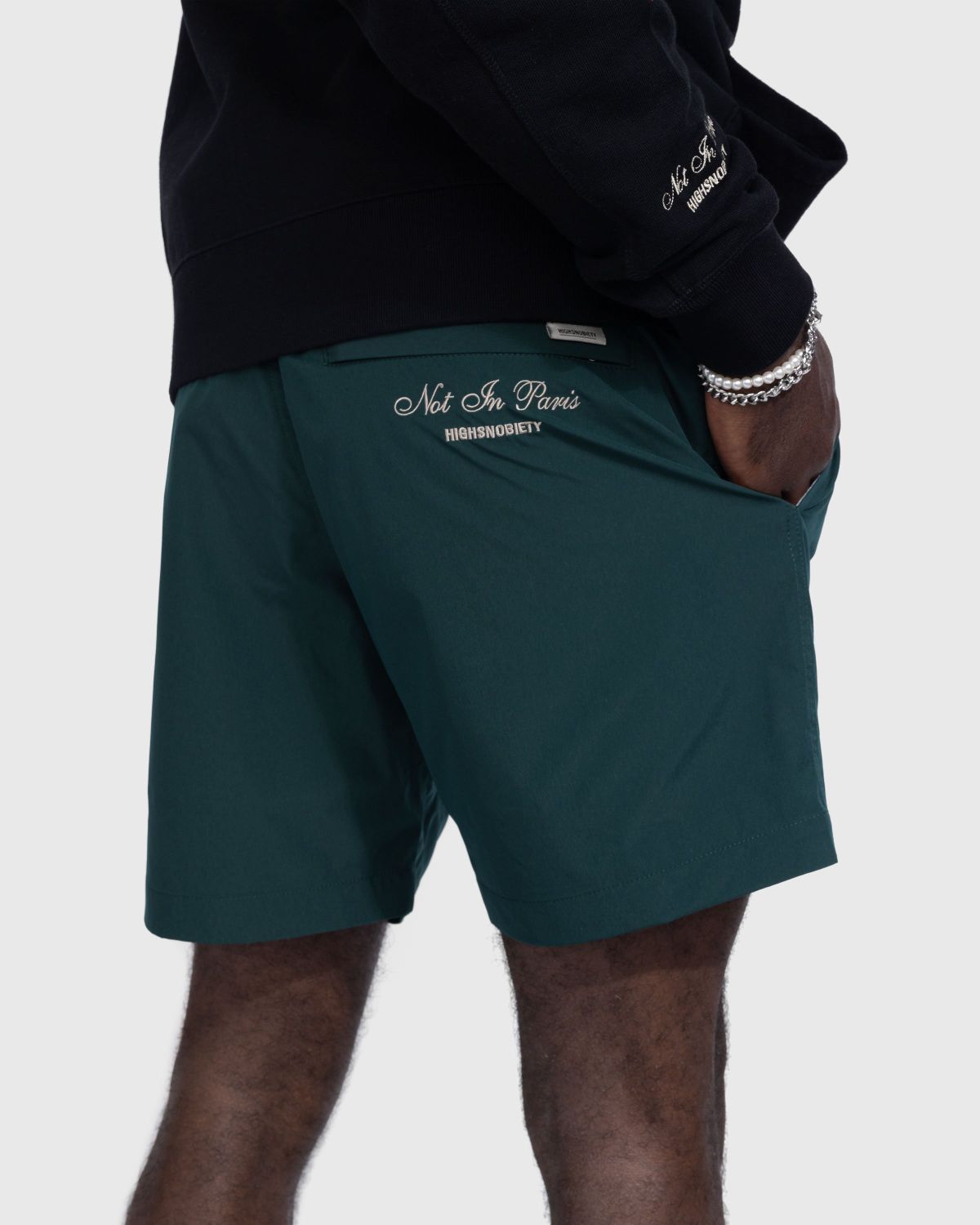 Highsnobiety – Not in Paris 5 Nylon Shorts - Shorts - Green - Image 4