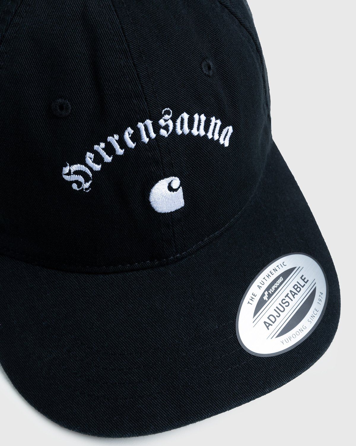 Carhartt WIP x Herrensauna – Logo Cap Black White - Hats - Black - Image 4