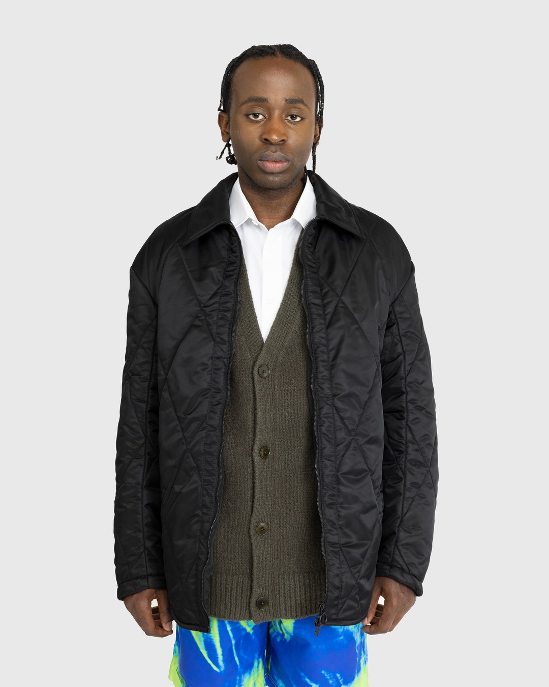 Diamond quilted nylon clearance jacket