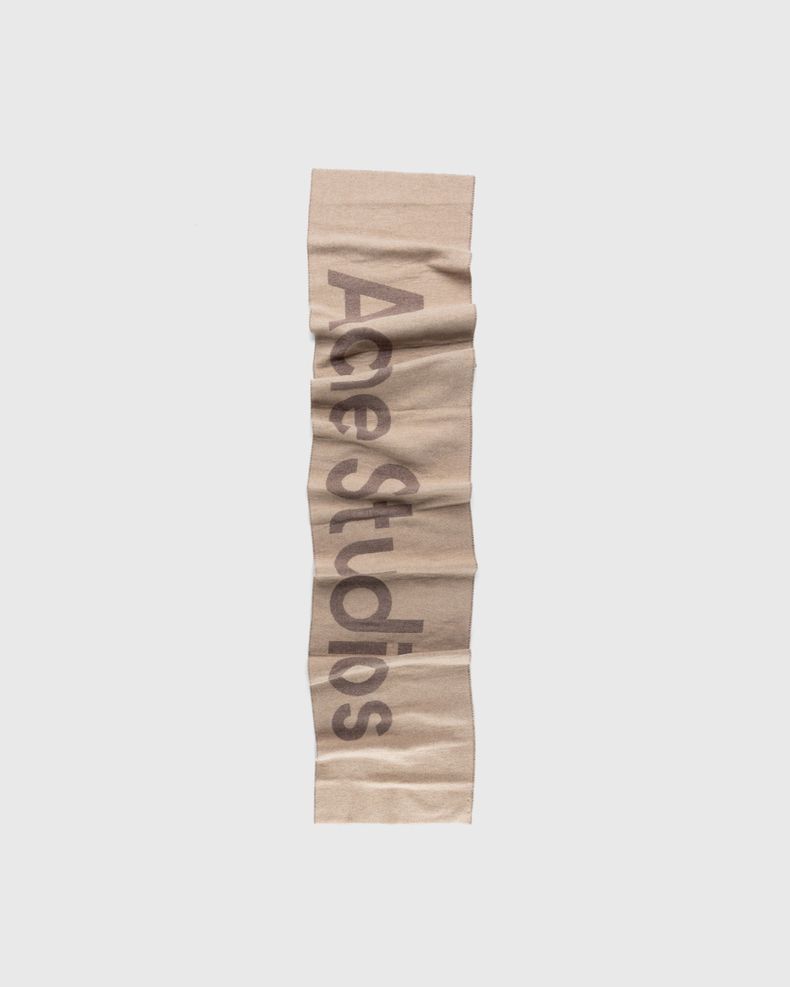Logo Jacquard Scarf Camel Brown