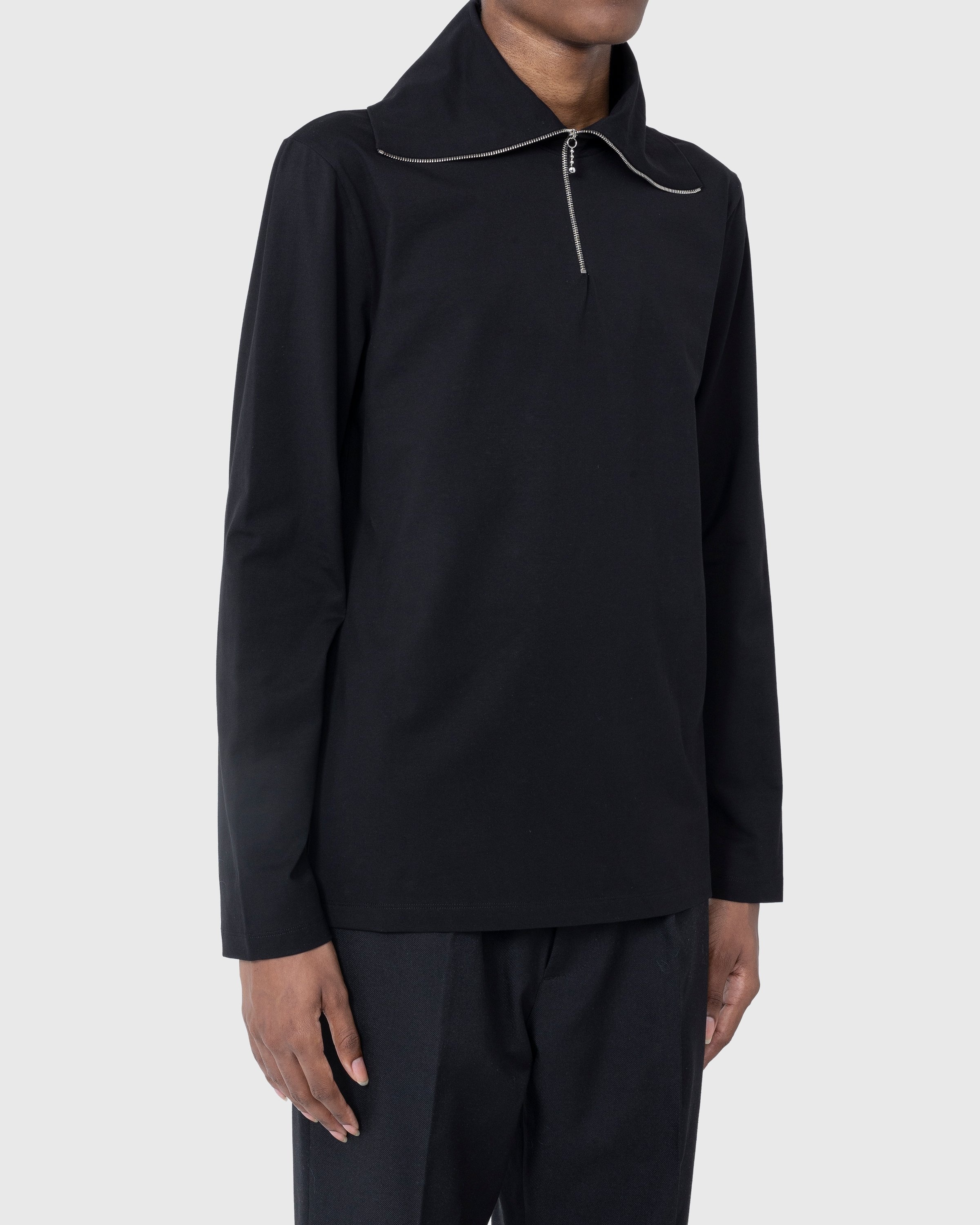 Jil Sander – Zip-Up Longsleeve Black - Longsleeves - Black - Image 3