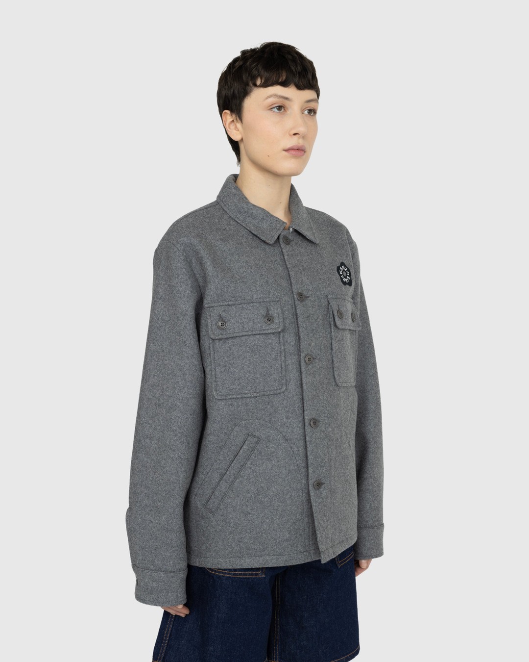 Kenzo – Wool ‘BOKE FLOWER 2.0’ Overshirt - Shirts - Grey - Image 3