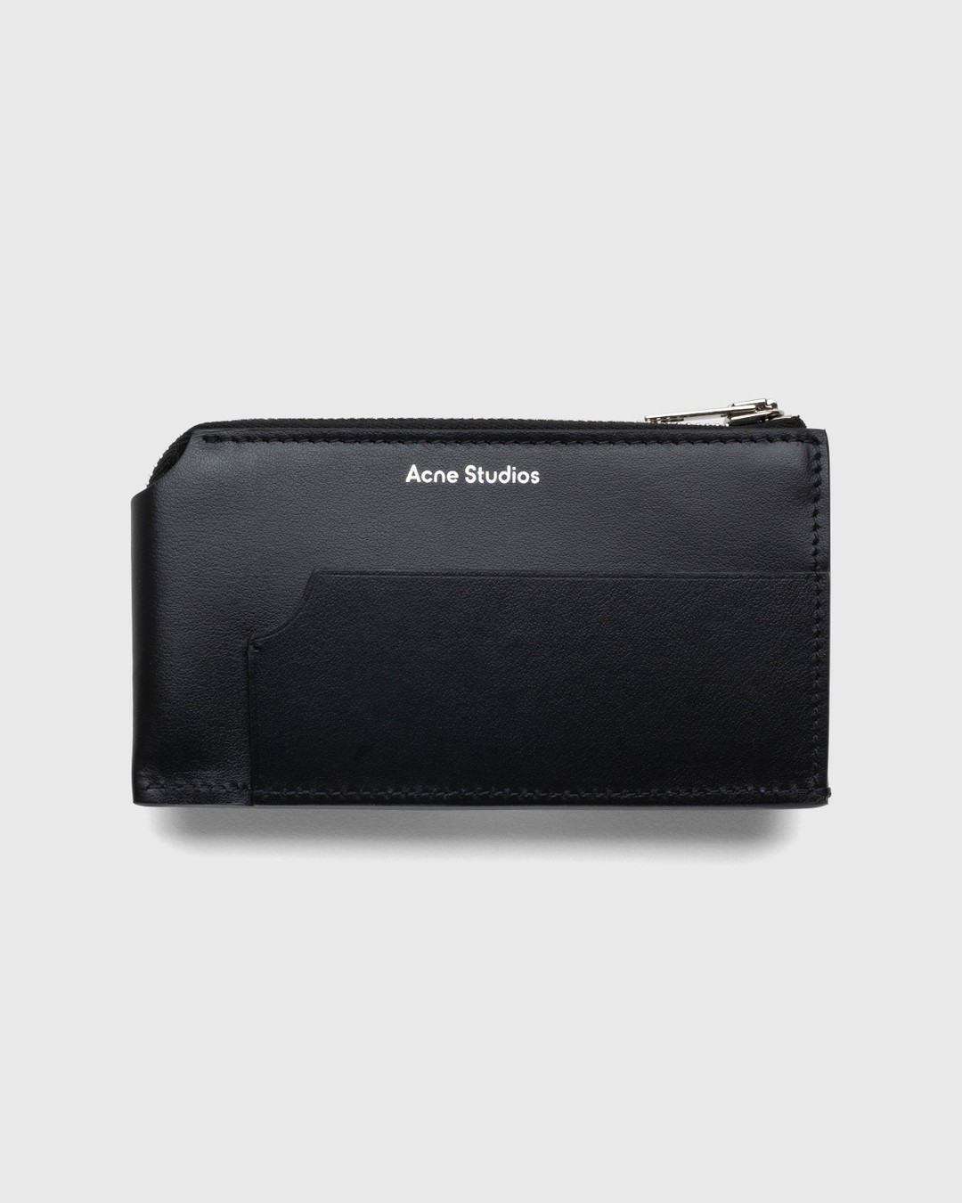 Acne Studios – Leather Zip Wallet Black - Wallets - Black - Image 1