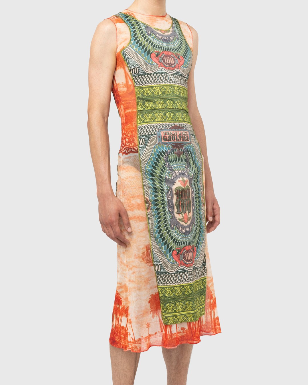 Jean Paul Gaultier – Banknote and Palm Tree Print Dress Multi - Dresses & Skirts - Green - Image 5