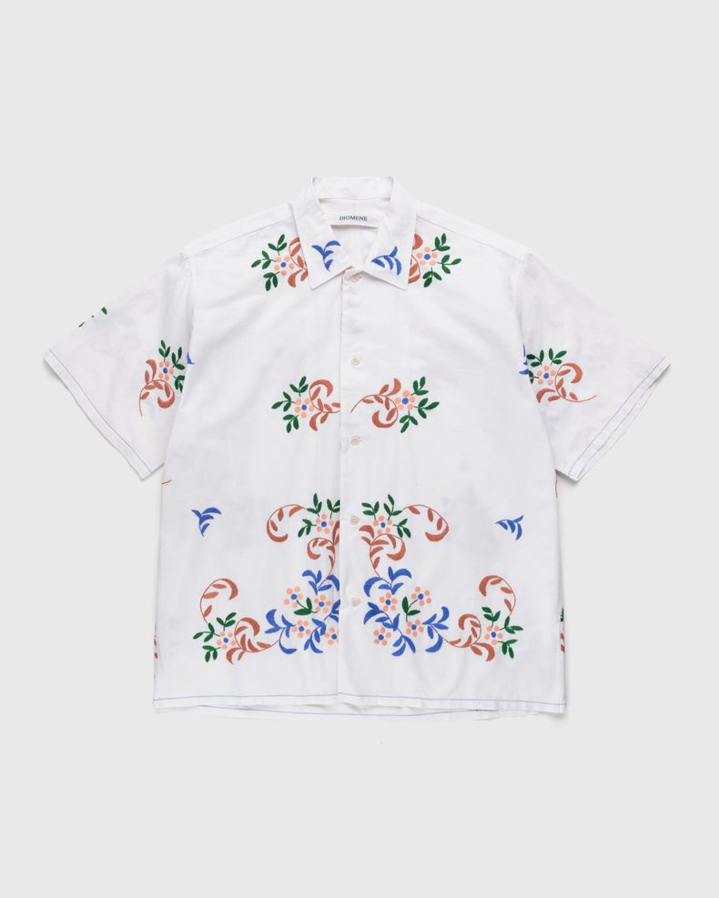 Diomene by Damir Doma – Embroidered Vacation Shirt White/Blue