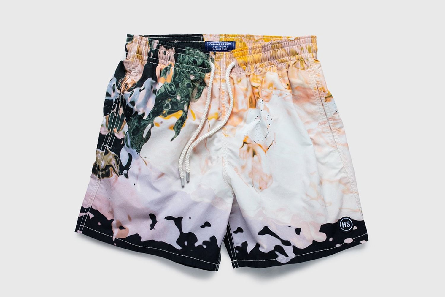 Wexzss Black and White Camouflage Funny Summer Quick-Drying Swim Trunks Beach Shorts Cargo Shorts