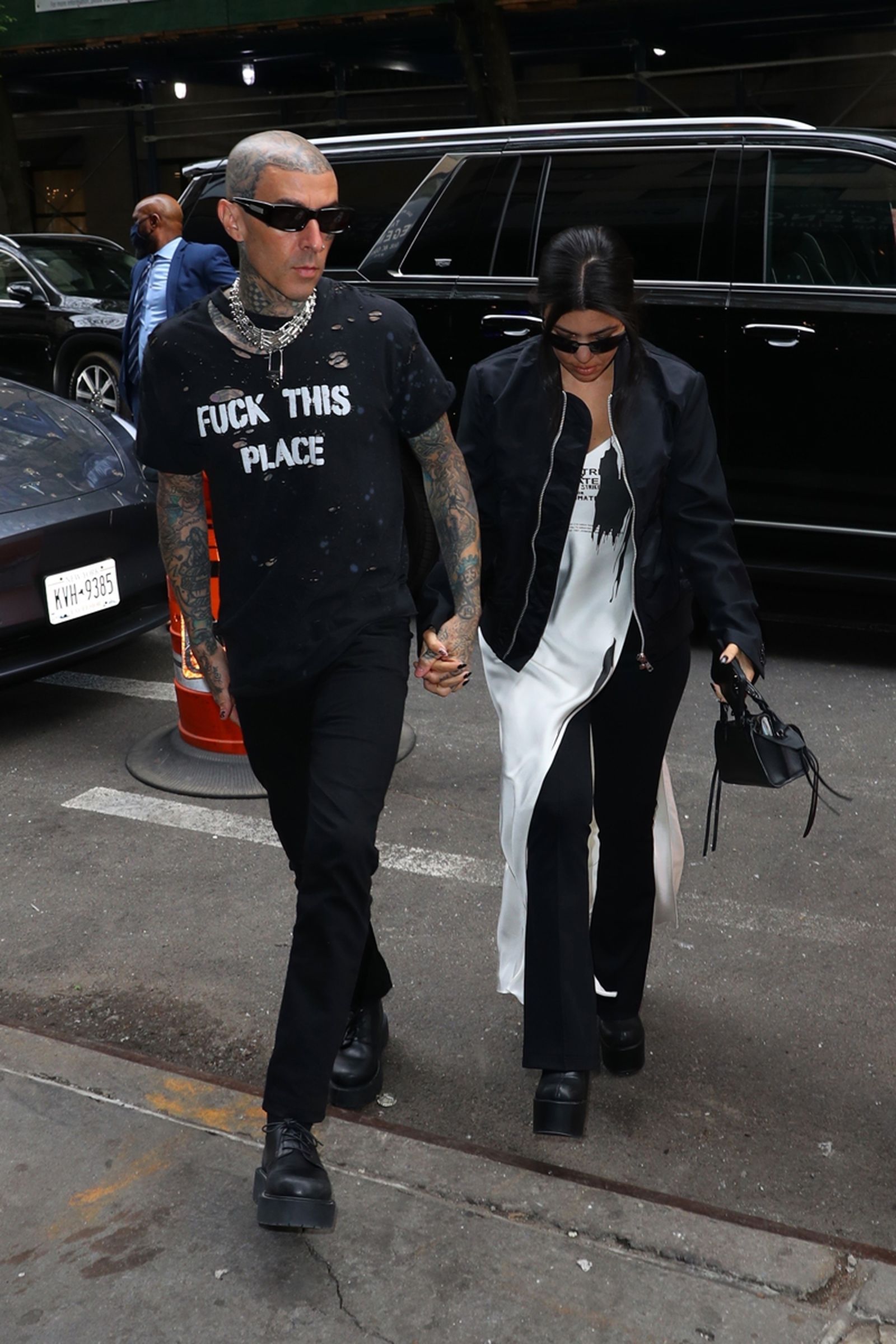 Kourtney Kardashian & Travis Barker are spotted at Sant Ambroeus in NYC