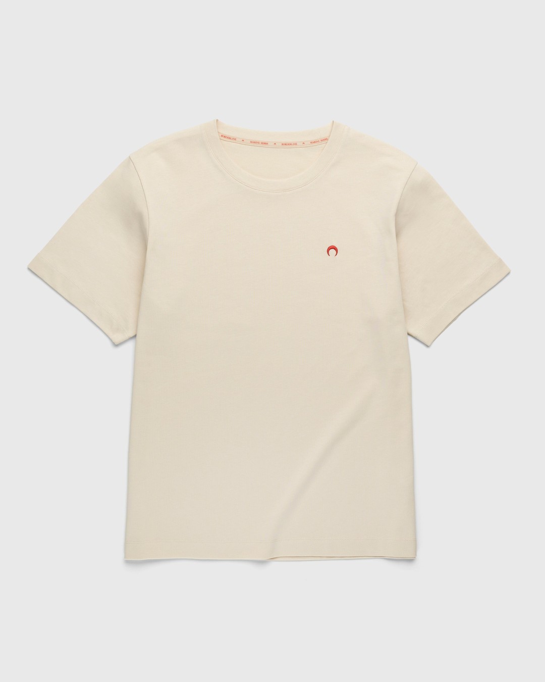 Marine Serre – Organic Cotton T-Shirt Beige - Tops - Beige - Image 1