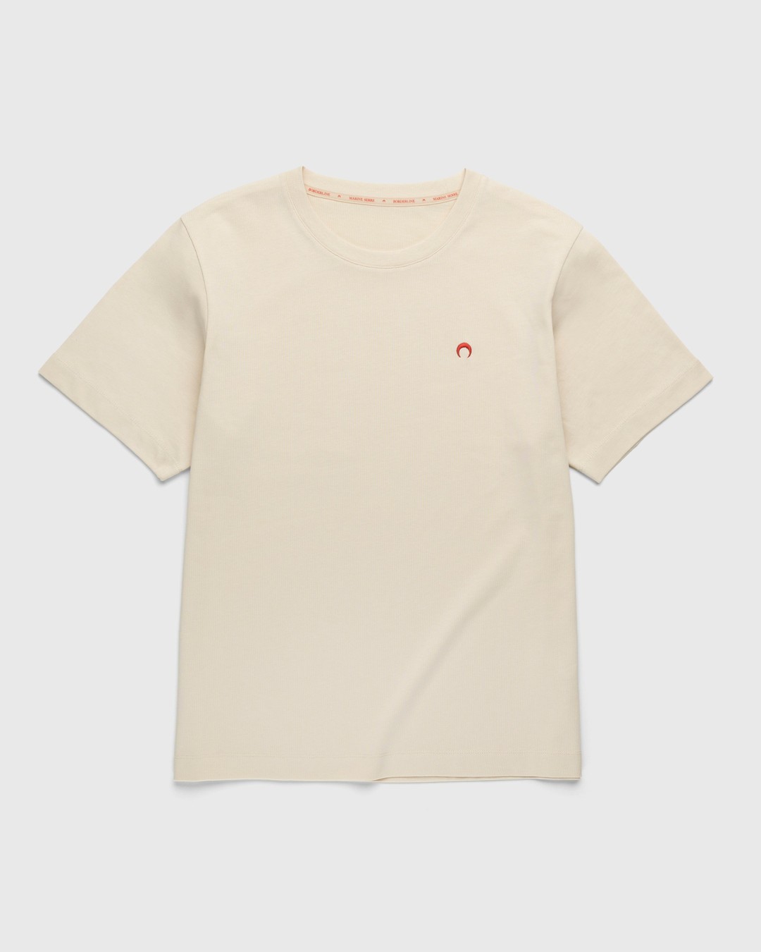 Marine Serre – Organic Cotton T-Shirt Beige - Tops - Beige - Image 1