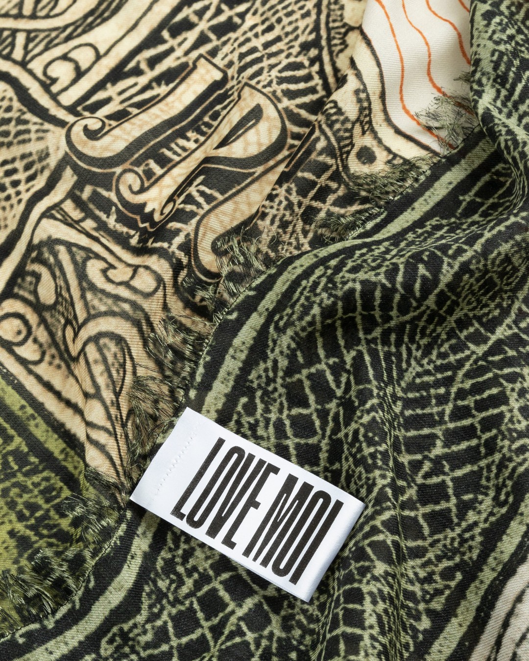Jean Paul Gaultier – Cartouche Scarf Green/Ecru/Black/Orange - Scarves - Green - Image 5