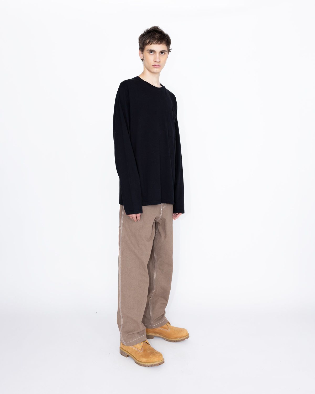 Highsnobiety HS05 – Pigment Dyed Boxy Long Sleeves Jersey Black - Longsleeves - Black - Image 4