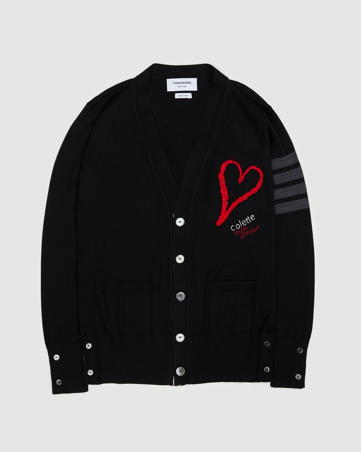 Colette Mon Amour x Thom Browne – Black Heart Cardigan - Sweats - Black - Image 1
