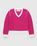 Knitted V-Neck Sweater Flou Pink