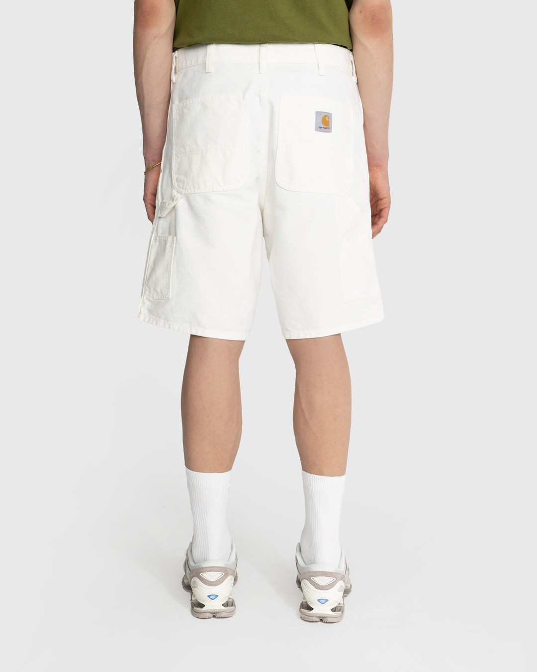 White sales knee shorts