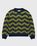 Alpaca Fuzzy Wave Sweater Navy/Olive Green