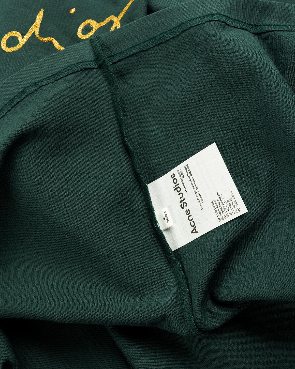 Acne Studios – Cotton Logo T-Shirt Deep Green - Image 5