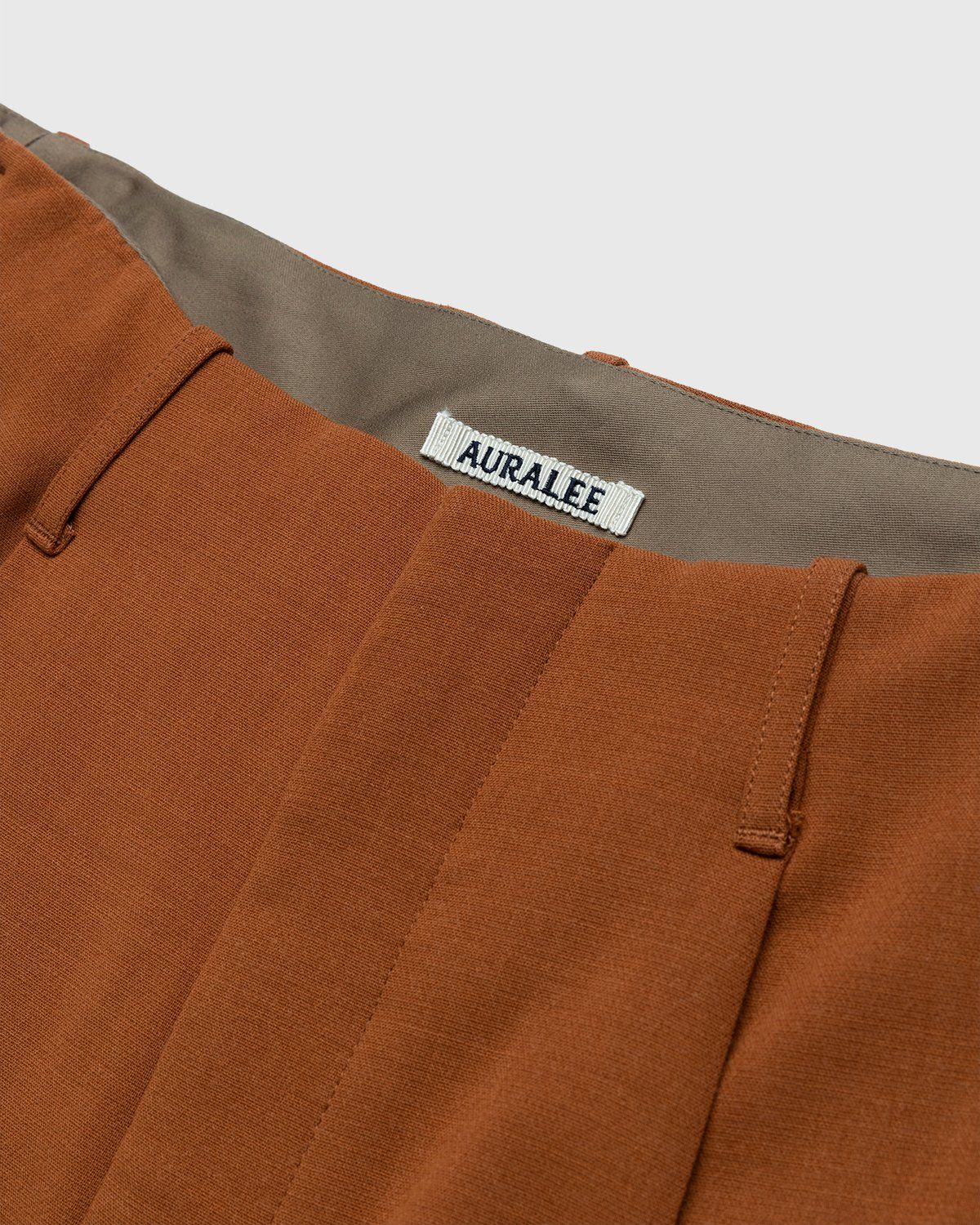 Auralee – Ultra-Fine Wool Pants Dark Orange - Trousers - Orange - Image 3