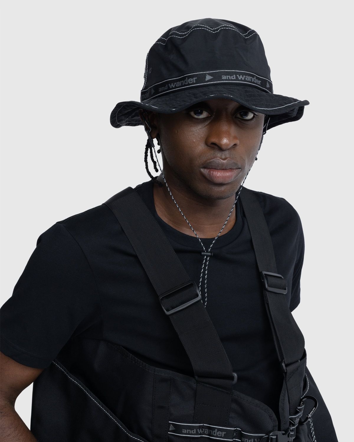 And Wander – JQ Tape Hat Black - Hats - Black - Image 5