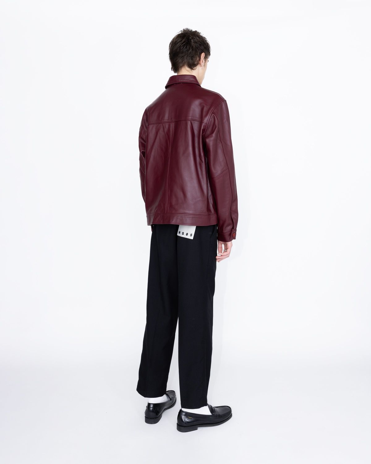 Highsnobiety HS05 – Leather Jacket Burgundy - Outerwear - Red - Image 5