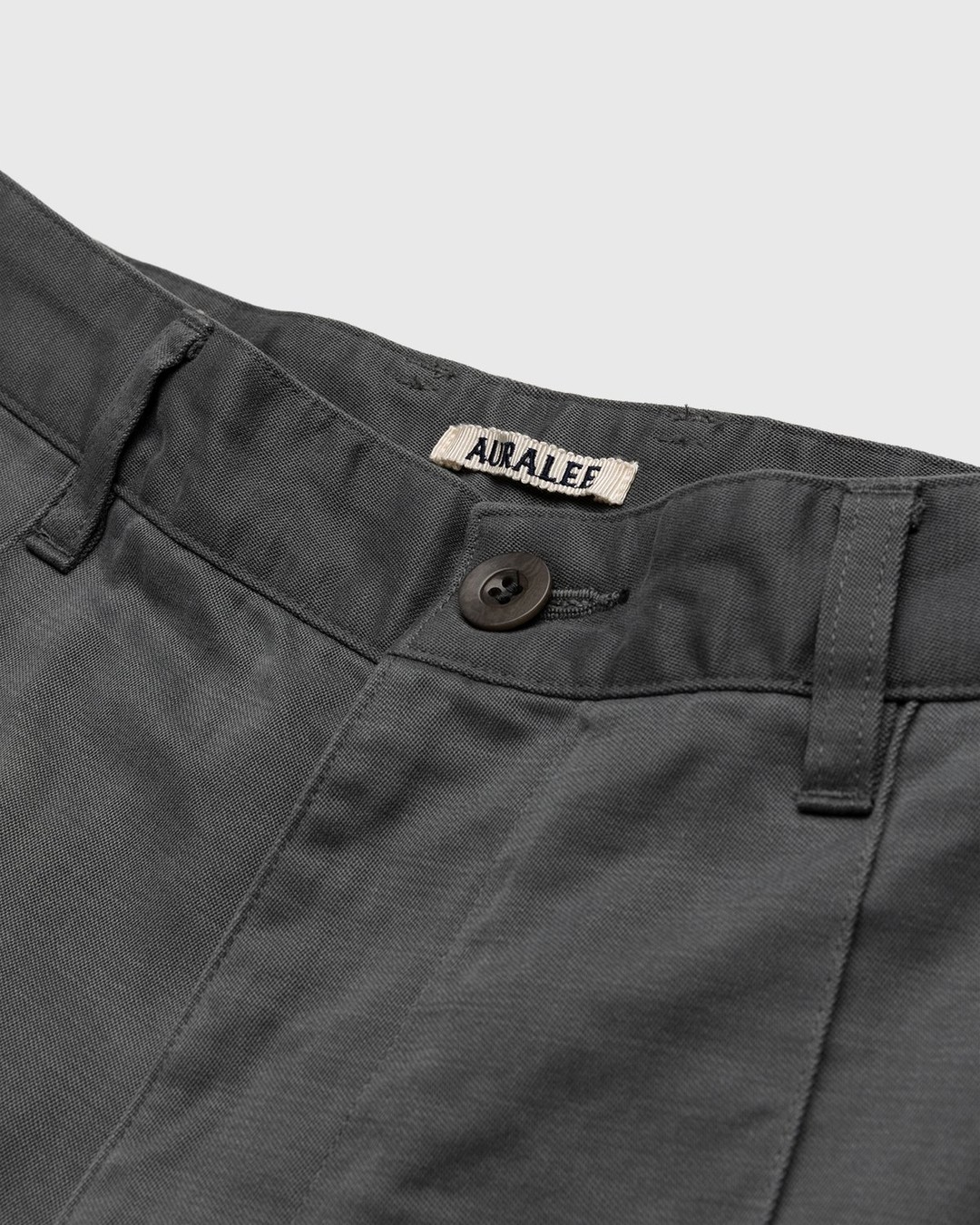 Auralee – Brushed Zimbabwe Cotton Pants Grey - Pants - Grey - Image 3